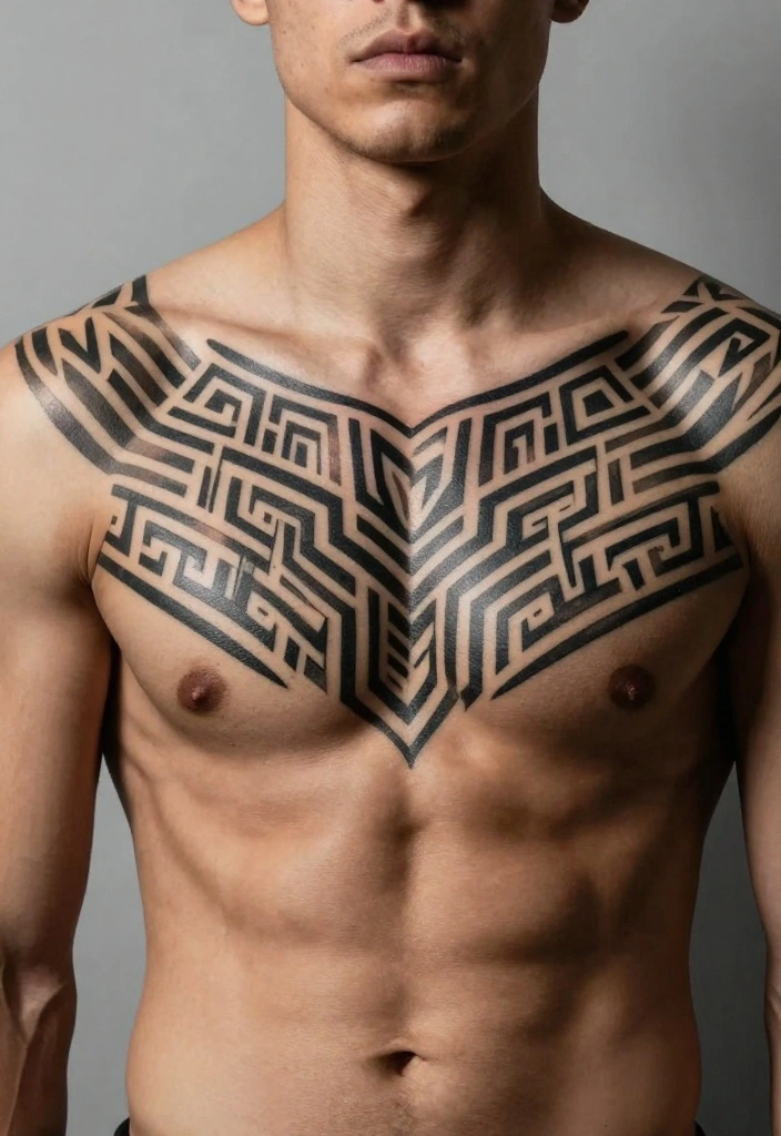 16 Chest Tattoo Ideas for Men Bold and Masculine Minimalist Designs 2. Geometric Patterns 0