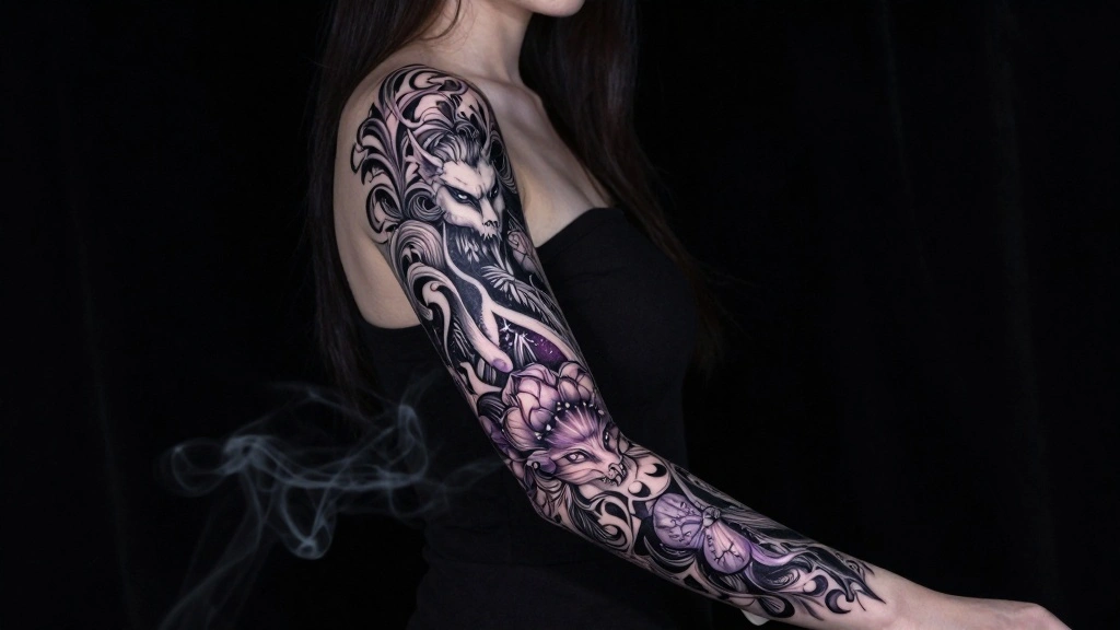16 Dark Feminine Arm Sleeve Tattoo Ideas: Mysterious and Bold