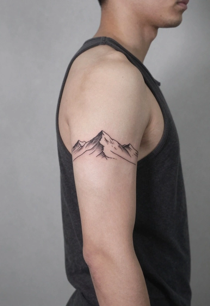 16 Tattoo Design Ideas for Men Detailed and Bold 1. Minimalist Mountain Range 0