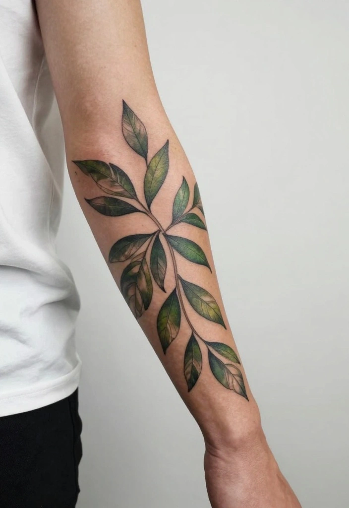 16 Tattoo Design Ideas for Men Detailed and Bold 12. Leaves and Vines Design 0