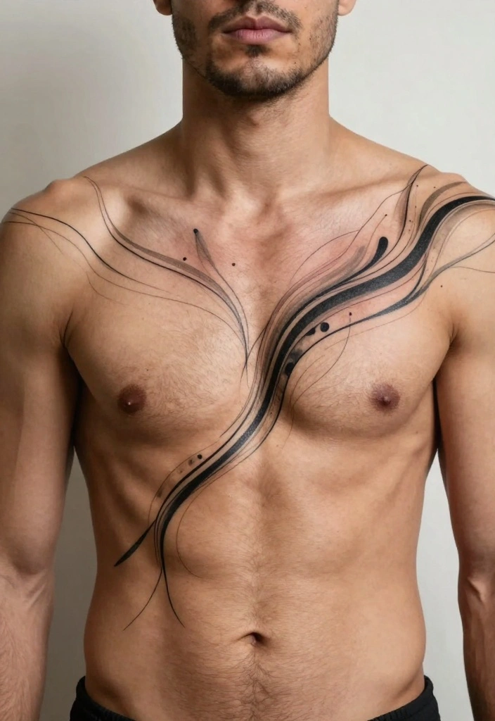 16 Tattoo Design Ideas for Men Detailed and Bold 15. Artistic Abstract Lines 0