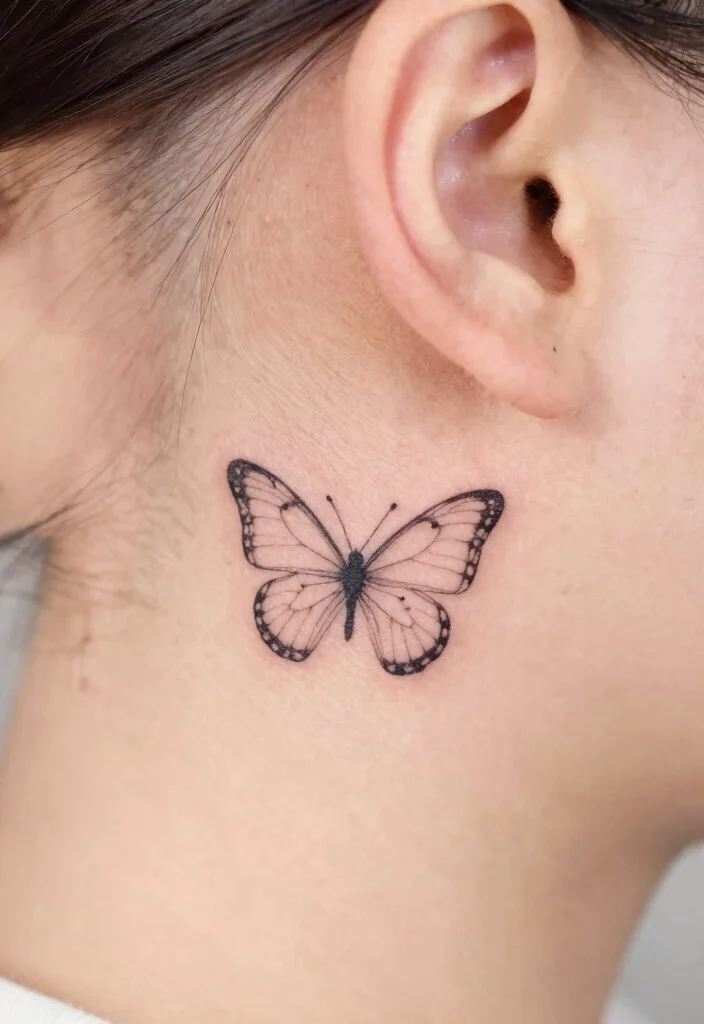 16 Unique Butterfly Tattoo Design Ideas Artistic and Fresh 6. Single Line Butterfly Outline 0