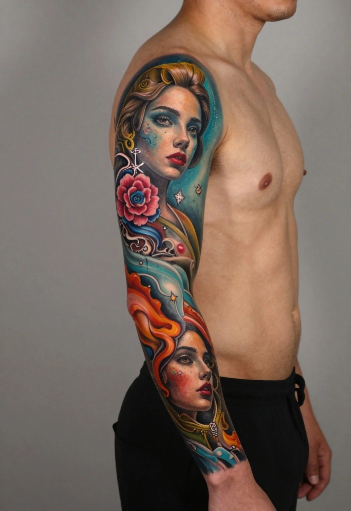 18 Arm Sleeve Tattoo Ideas for Men Strong and Cohesive 14. Surrealistic Art 0
