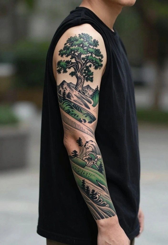 18 Arm Sleeve Tattoo Ideas for Men Strong and Cohesive 2. Nature Inspired Designs 0
