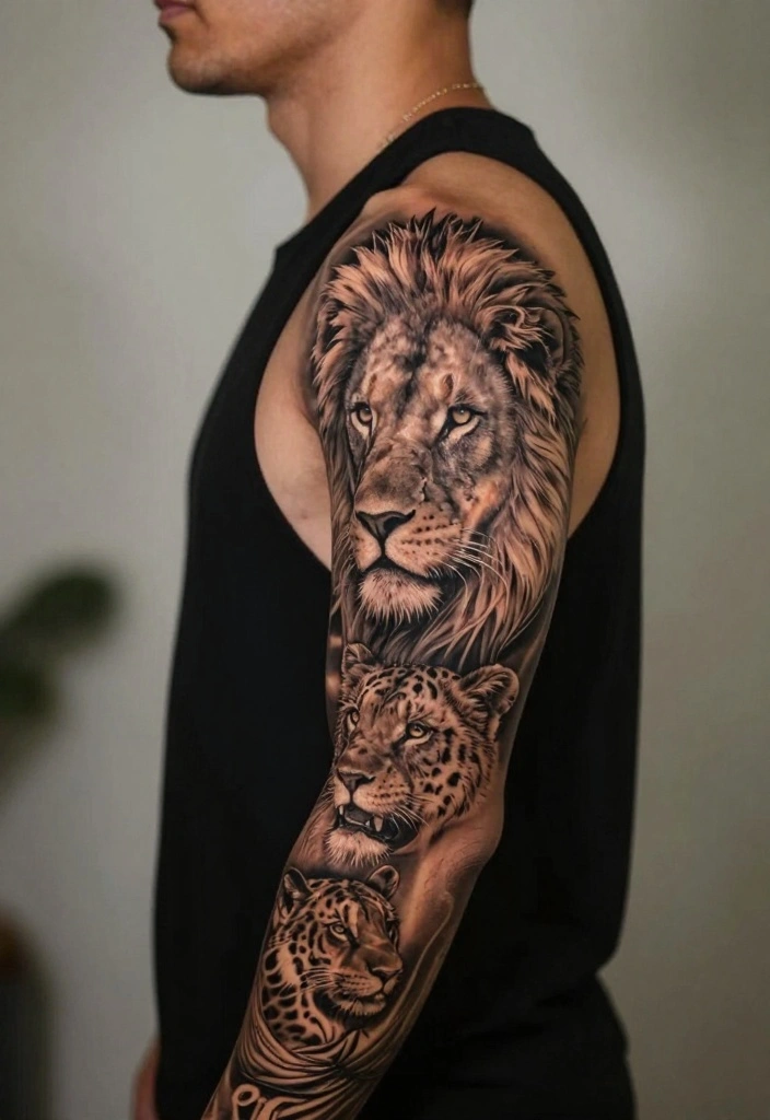 18 Arm Sleeve Tattoo Ideas for Men Strong and Cohesive 6. Animal Motifs 0