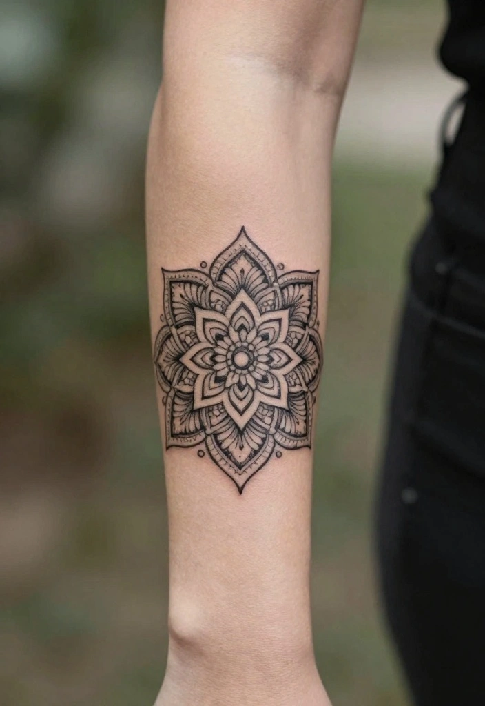 18 Arm Tattoo Ideas for Women Elegant and Expressive 16. Understated Mandala Tattoos 0