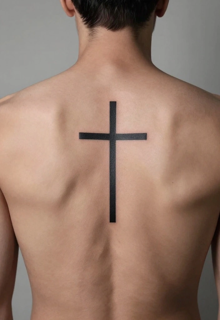 18 Back Tattoo Ideas for Men Bold and Masculine Minimalist Designs 14. Minimalist Crosses 0