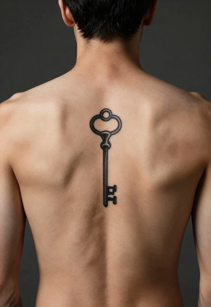 18 Back Tattoo Ideas for Men Bold and Masculine Minimalist Designs 15. Key Tattoos 0