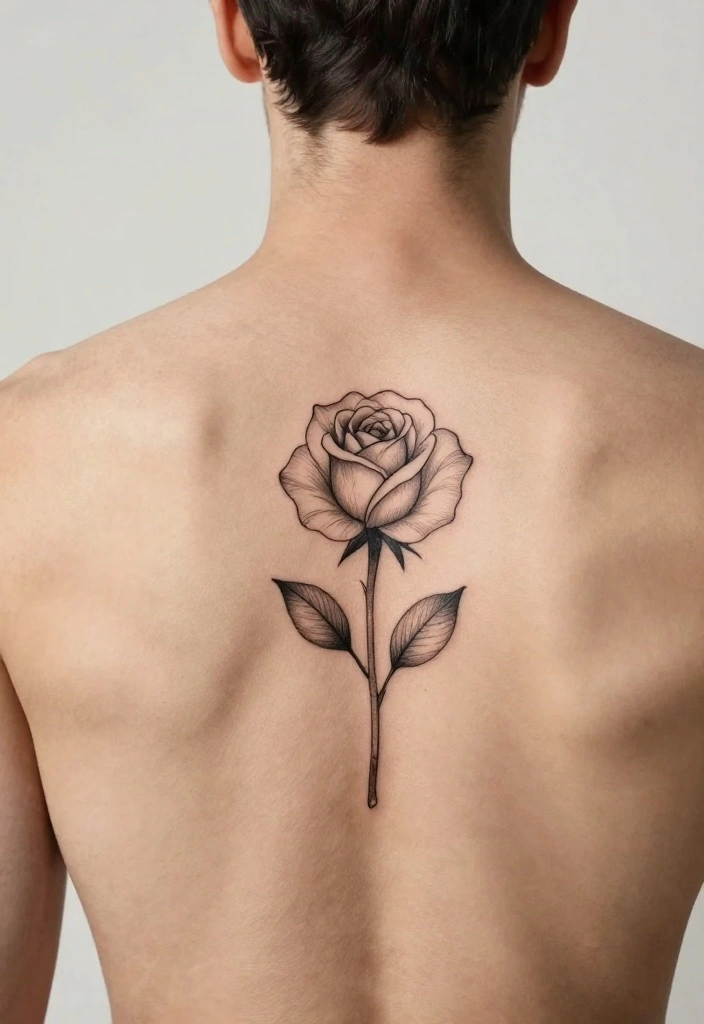 18 Back Tattoo Ideas for Men Bold and Masculine Minimalist Designs 17. Simple Floral Tattoos 0