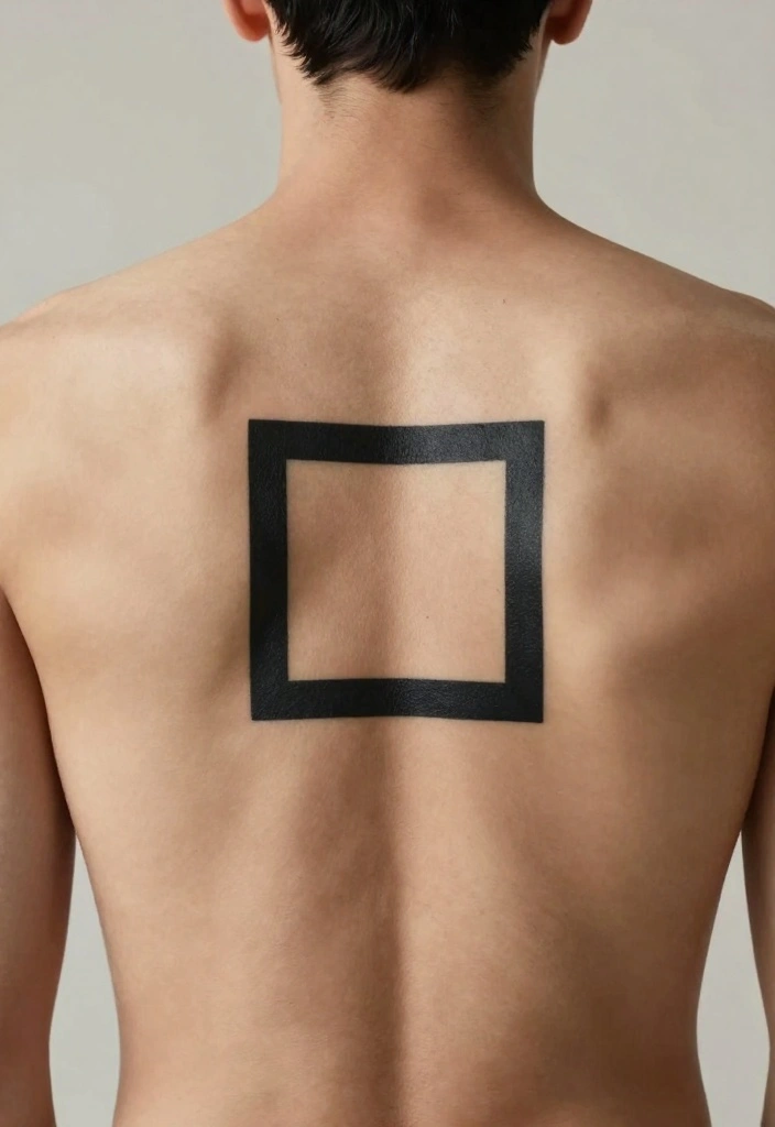 18 Back Tattoo Ideas for Men Bold and Masculine Minimalist Designs 18. Square or Rectangle Designs 0