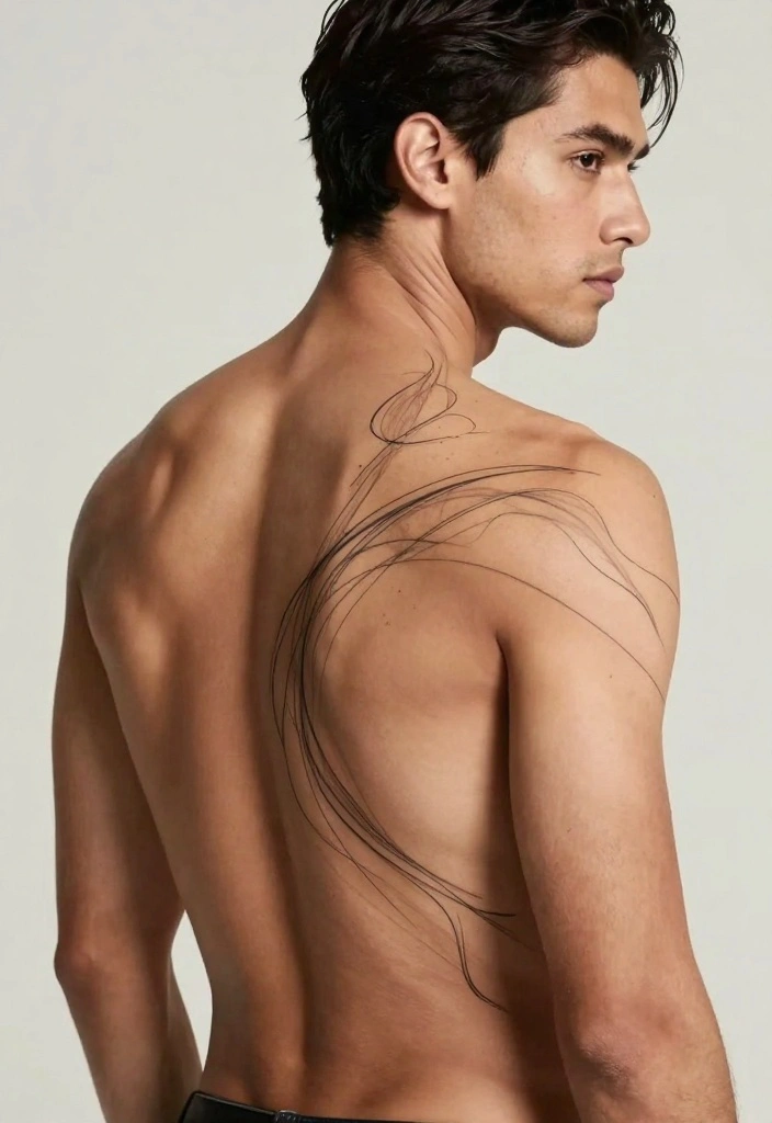 18 Back Tattoo Ideas for Men Bold and Masculine Minimalist Designs 2. Abstract Lines 0