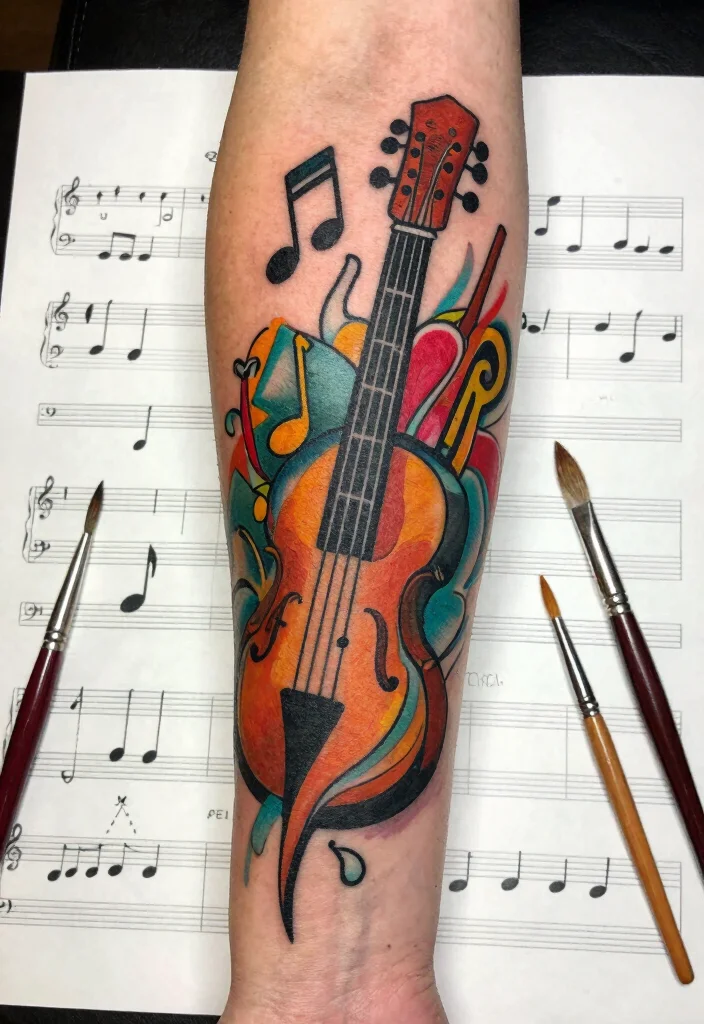 18 Half Arm Sleeve Tattoo Ideas Balanced and Stylish 44 18 Half Arm Sleeve Tattoo Ideas Balanced and Stylish 14. Music and Art 0