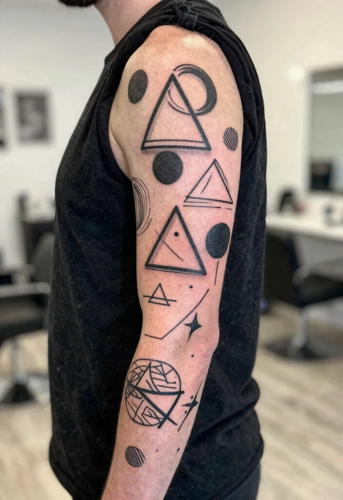 18 Half Arm Sleeve Tattoo Ideas Balanced and Stylish 2 18 Half Arm Sleeve Tattoo Ideas Balanced and Stylish 2. Geometric Designs 0