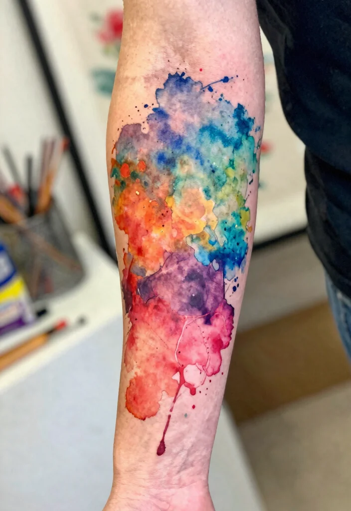 18 Half Arm Sleeve Tattoo Ideas Balanced and Stylish 19 18 Half Arm Sleeve Tattoo Ideas Balanced and Stylish 9. Watercolor Techniques 0
