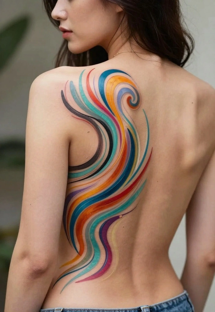 14 Back Tattoo Ideas for Black Women: Bold and Artistic 4. Abstract Art