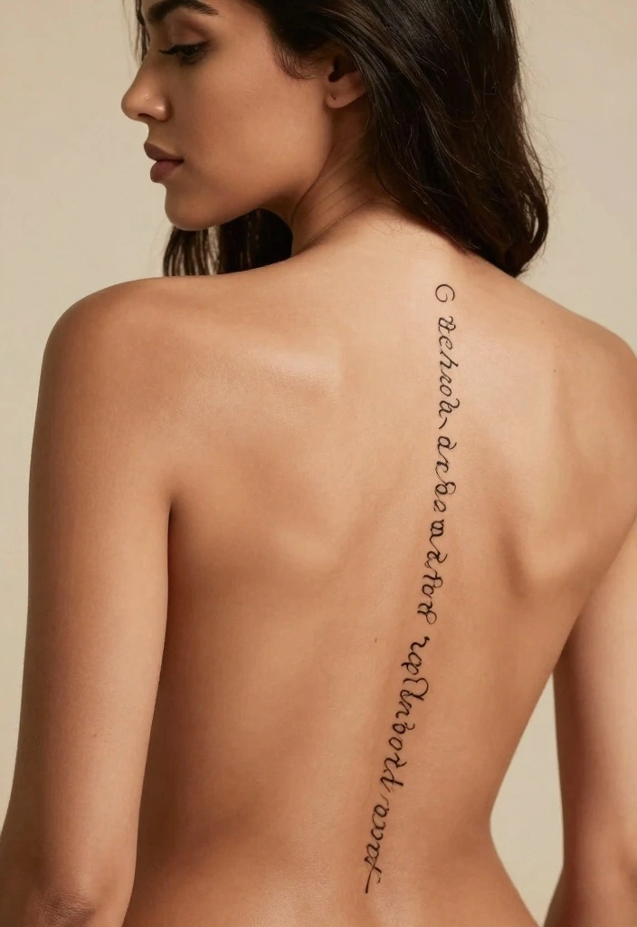 14 Back Tattoo Ideas for Black Women: Bold and Artistic 5. Inspirational Quotes