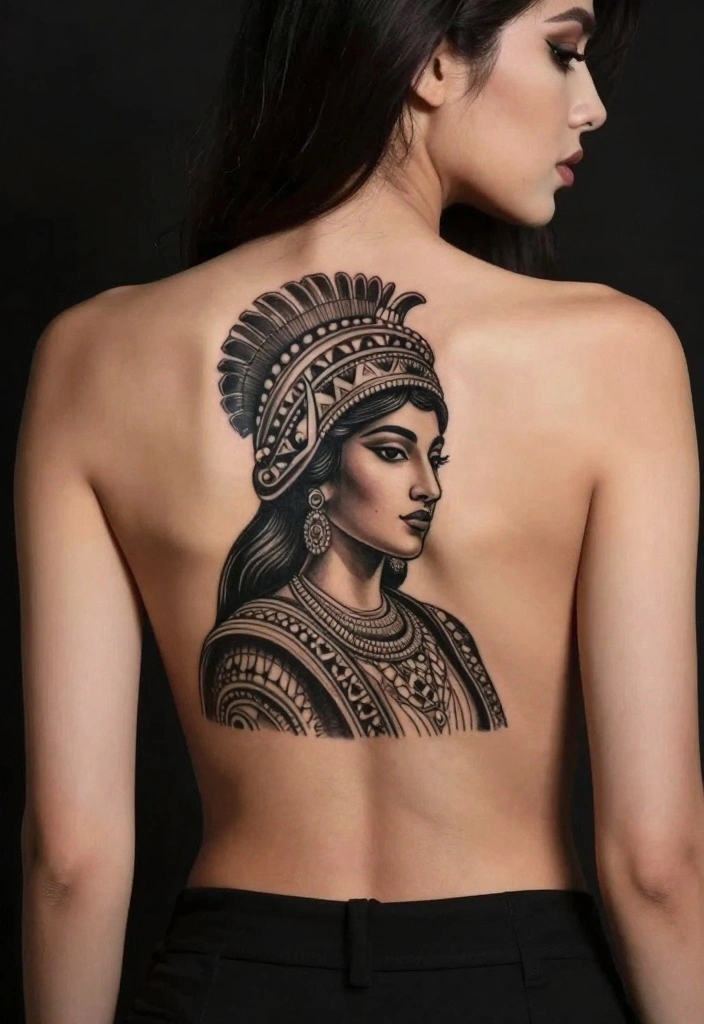 14 Back Tattoo Ideas for Black Women: Bold and Artistic 6. Cultural Icons