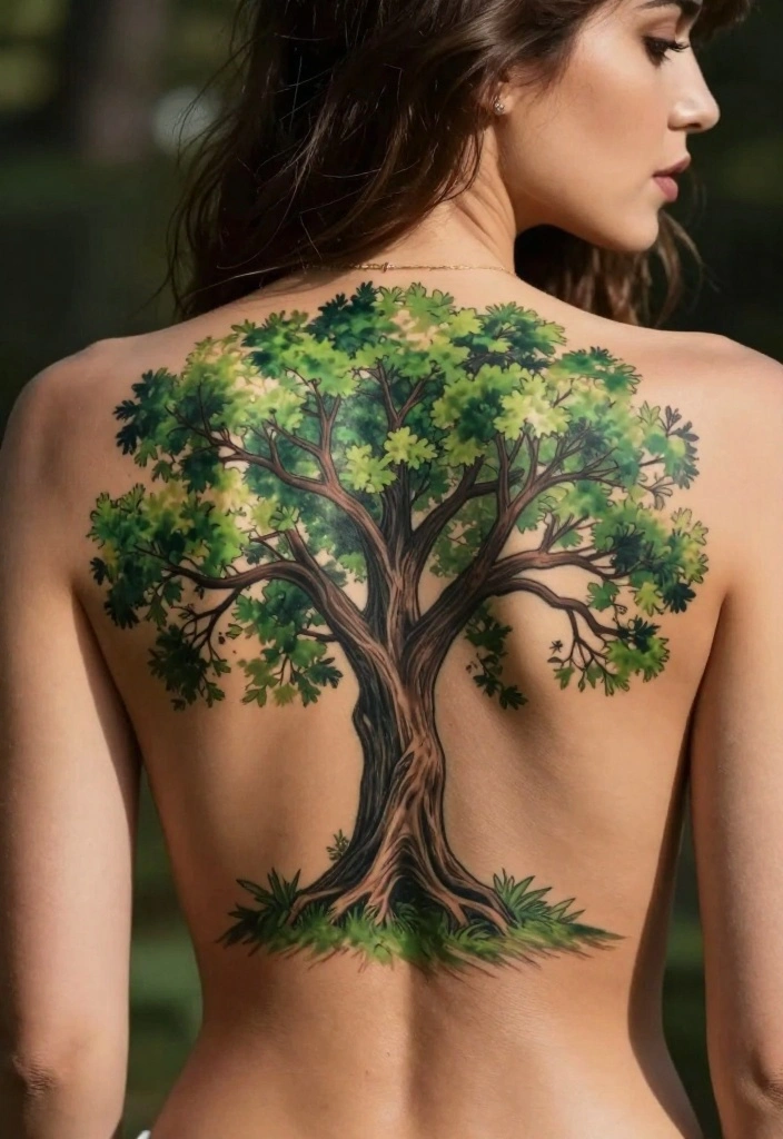 14 Back Tattoo Ideas for Black Women: Bold and Artistic 7. Nature Inspired Designs