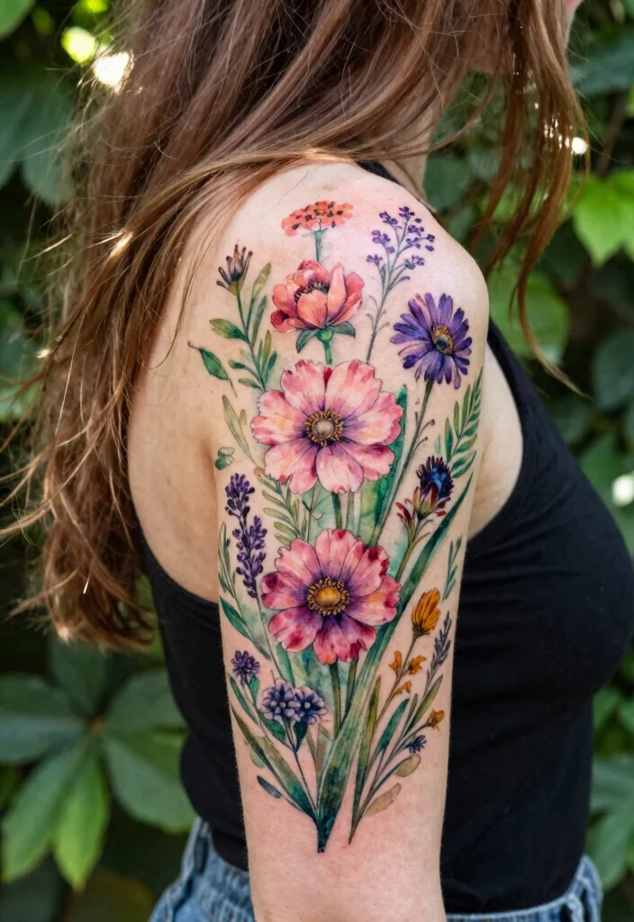 9 Billie Eilish Back Tattoo Inspired Design Ideas 1. Floral Flourish 0