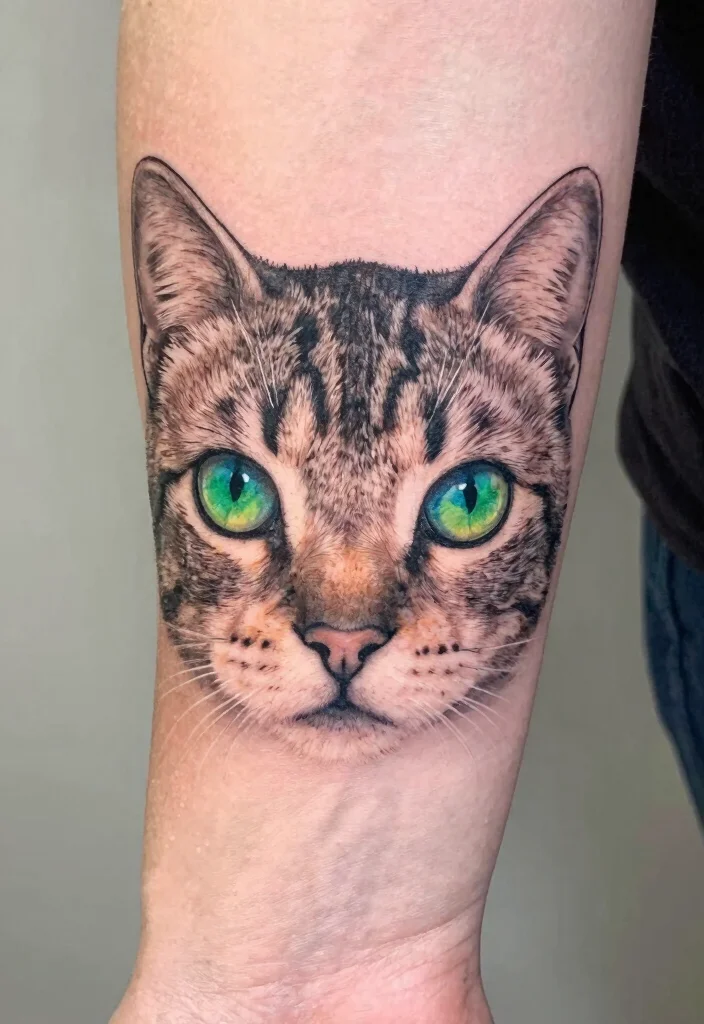 9 Mini Cat Tattoo Ideas Cute and Compact 8. Cat Eyes 0