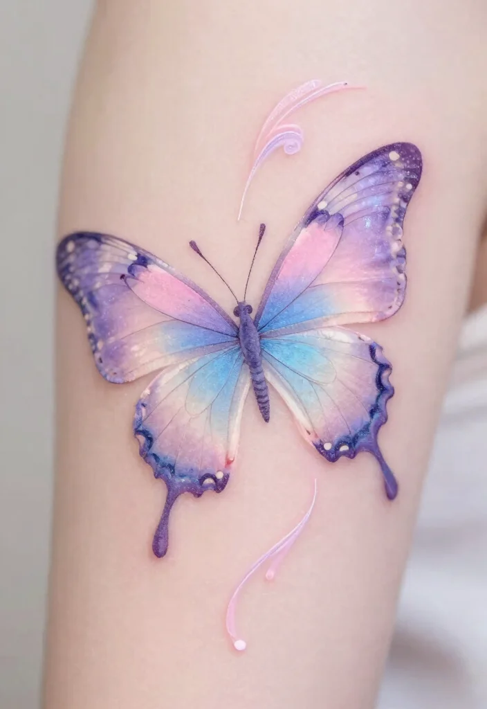 9 Stunning Song Kang Butterfly Tattoo Inspired Ideas 1. The Elegant Flowing Butterfly 0