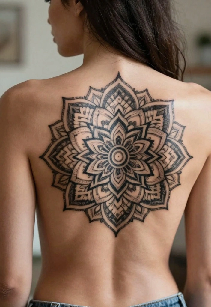14 Back Tattoo Ideas for Black Women: Bold and Artistic 9. Mandala Designs